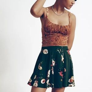 FINAL 💲• urban outfitters millie button down green floral mini skirt